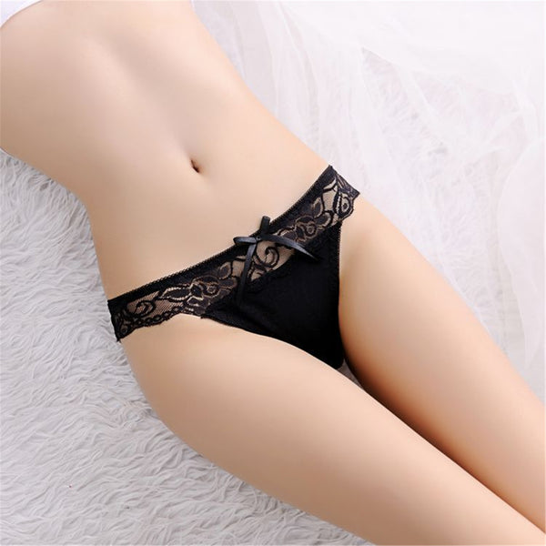 3 Pieces/Lot V String  Lace Cotton  Sheer Girls Panties