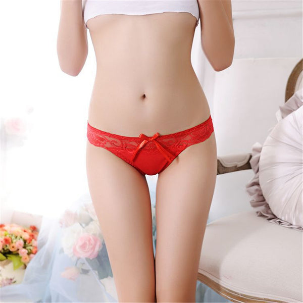 3 Pieces/Lot V String  Lace Cotton  Sheer Girls Panties