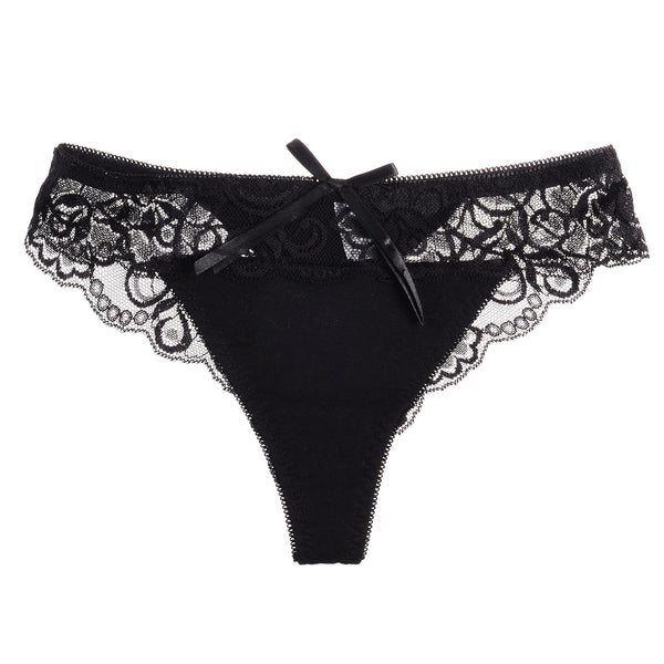 3 Pieces/Lot V String  Lace Cotton  Sheer Girls Panties