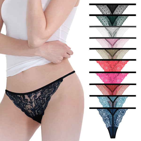 10 Pcs/lot Sexy Lace Cotton Women G-String